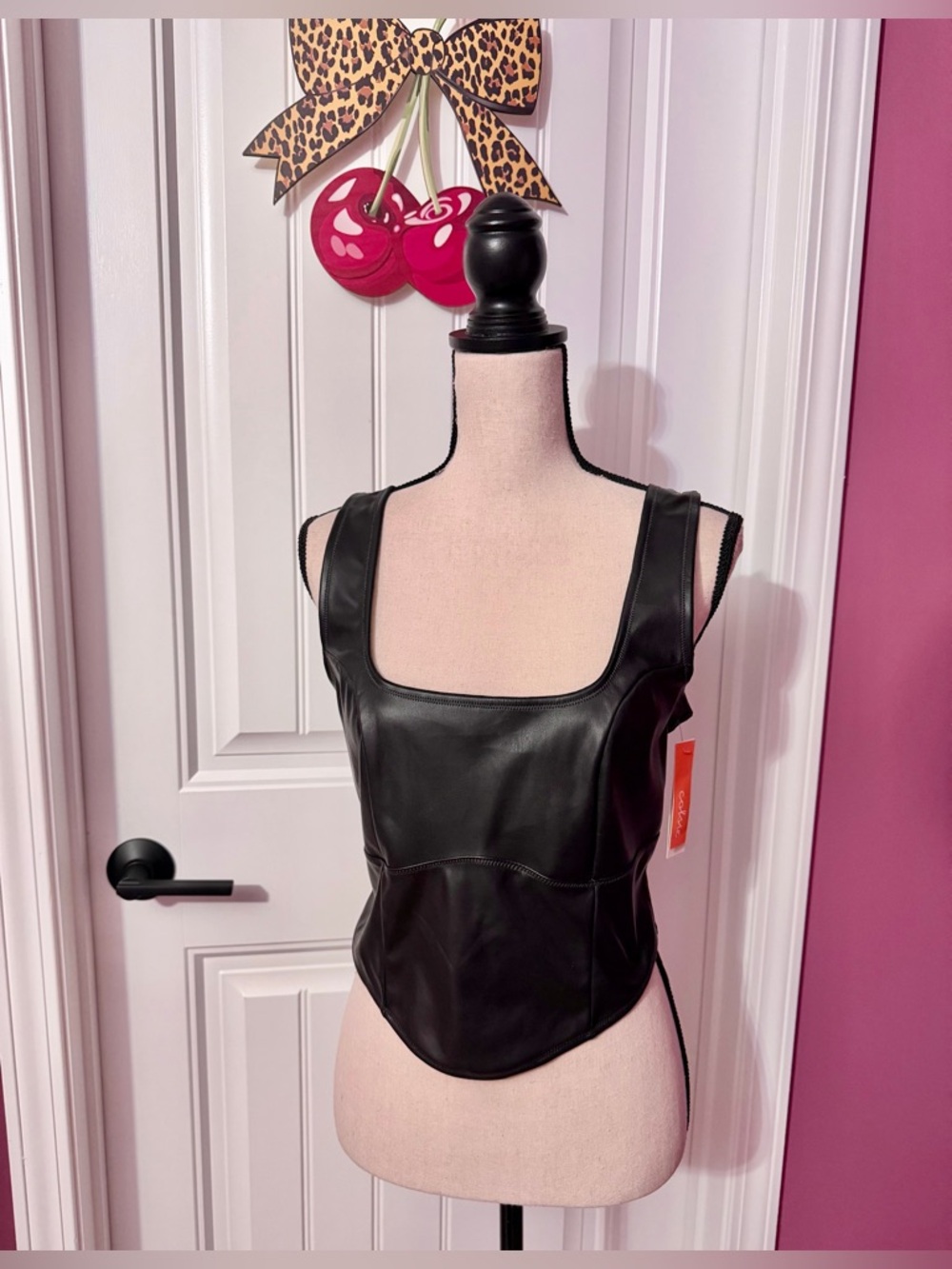 NWT Colsie Faux Leather Bustier Corset Top Size XL